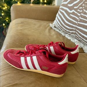 Adidas Japan Red US 8.5 and Ivory Classic Sneakers